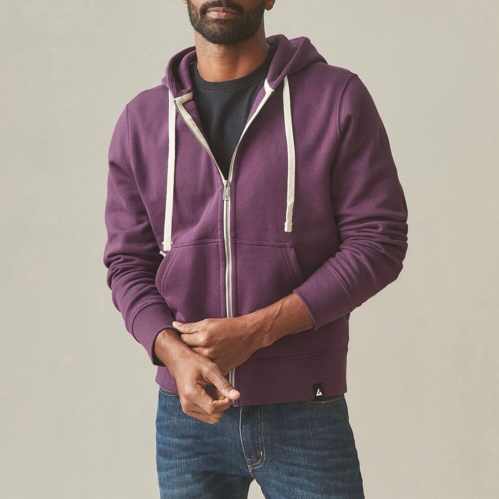 NWOT American Giant Men's Midweight Full Zip Sweatshirt Blackberry Wine Large